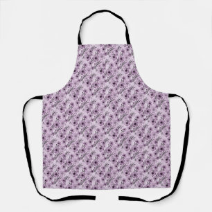 Lilac-Blume-Muster auf Tigerhintergrund Schürze