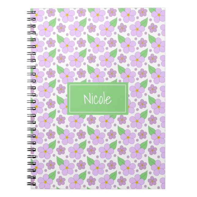 Lilac Blume Muster-Foto-Notebook Notizblock (Vorderseite)