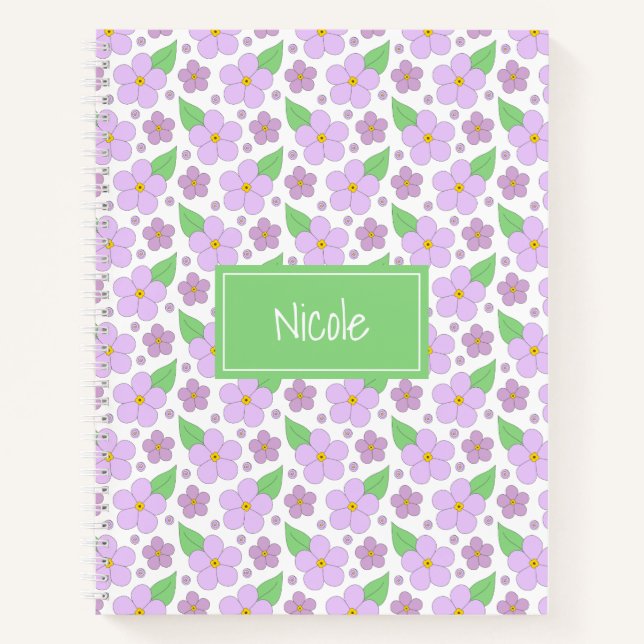 Lilac-Blume-Muster-Notebook Notizbuch (Vorderseite)
