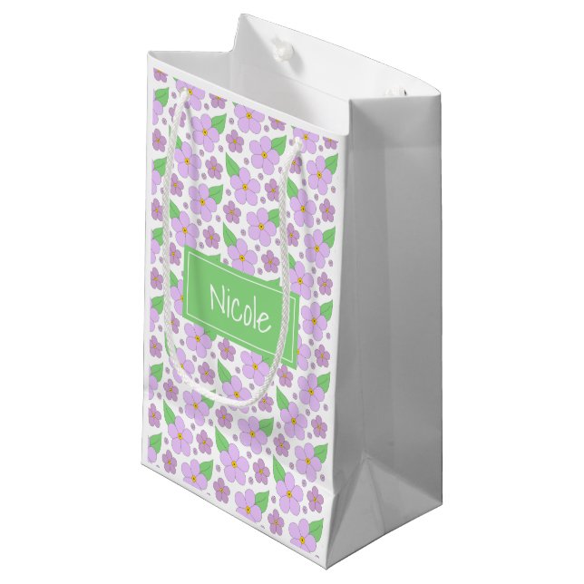 Lilac Blume Mustertüte Kleine Geschenktüte (Vorderseite Schrägansicht)