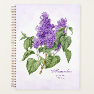 Lilac Blume Vintag Botanische Lila grüne Blüte Planer