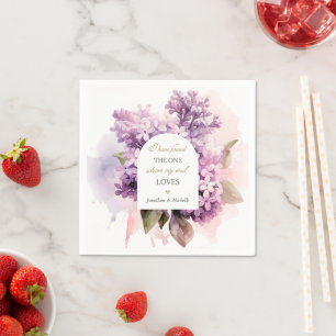 Lilac Blume Wasserfarben Kunst Hochzeit Bibel Vers Serviette