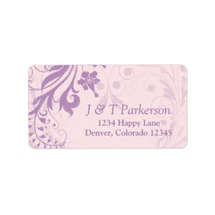 Lilac Blush Pink Floral Wedding Address Label Adressaufkleber