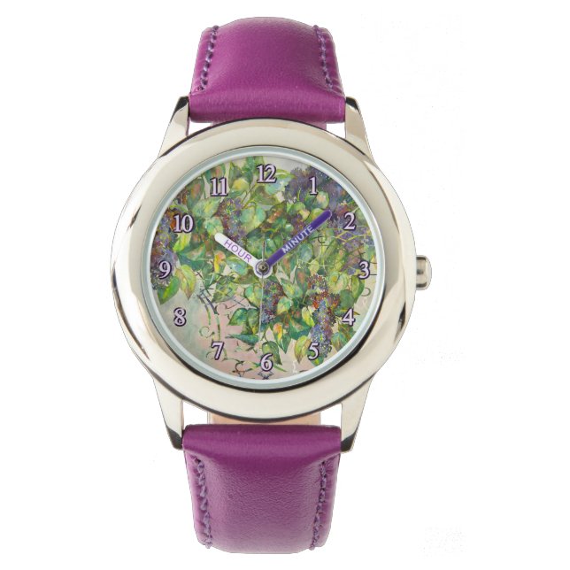 Lilac-Blüten eWatch Armbanduhr (Vorderseite)