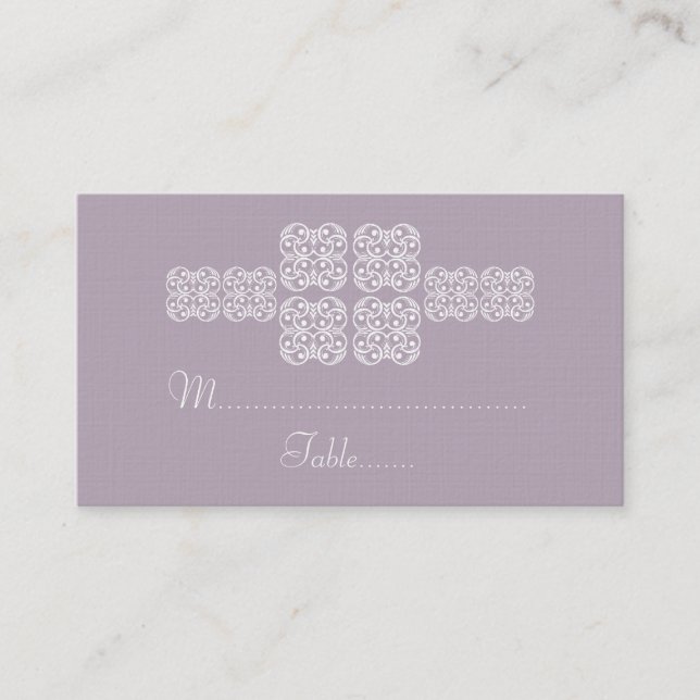 Lilac Bohemisch Chic Wedding Platzkarte (Vorderseite)