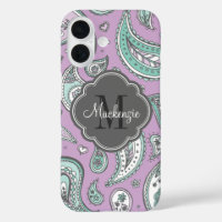 Lilac Bohemisch Paisley Custom Monogram