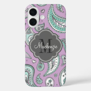 Lilac Bohemisch Paisley Custom Monogram title_seo2