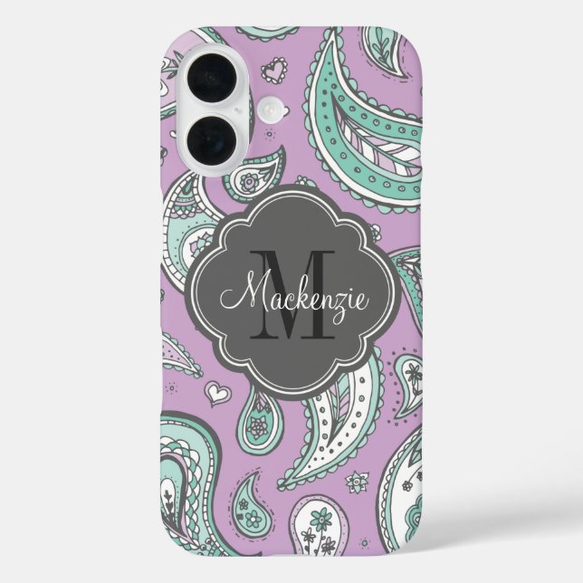 Lilac Bohemisch Paisley Custom Monogram title_seo2 (Rückseite)