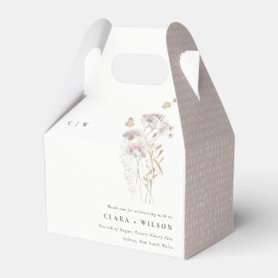 Lilac Boho Wildblume Fern Botanische Hochzeit Geschenkschachtel