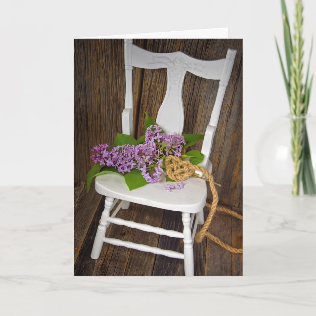 Lilac Bouquet with rope heart Karte (Vorderseite)