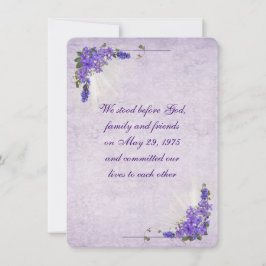 Lilac Bouquets für die Vow Renewal Einladung