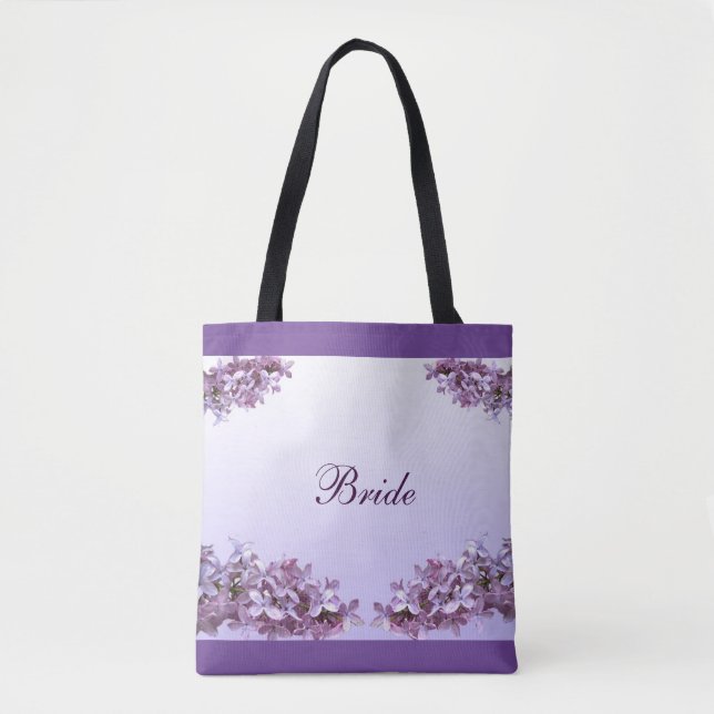 Lilac Bridal Wedding Tote Bag Tasche (Vorderseite)
