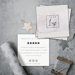 Lilac Brush Stoß Monogram Review Request Logo Quadratische Visitenkarte