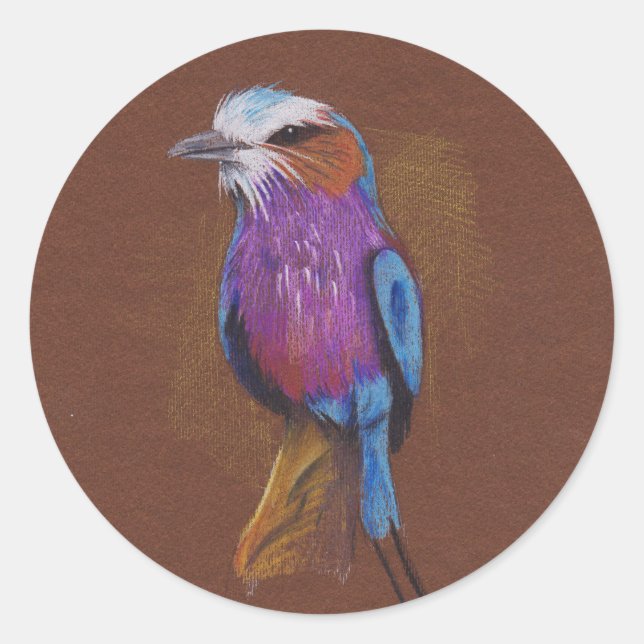 Lilac-Brustwalze zur Darstellung von Tiernat Runder Aufkleber (Vorderseite)