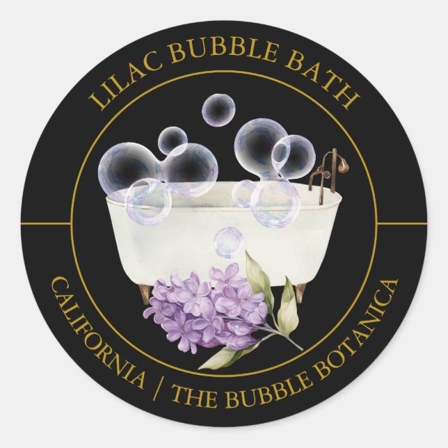 Lilac Bubble Bath-Label Runder Aufkleber (Vorderseite)