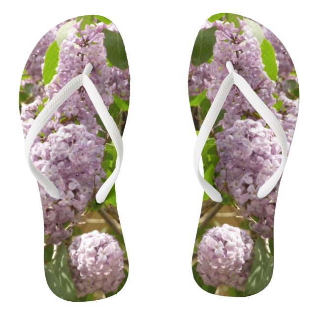 Lilac Bush Schöne Lila Frühlingsblumen Flip Flops (Fußbett)