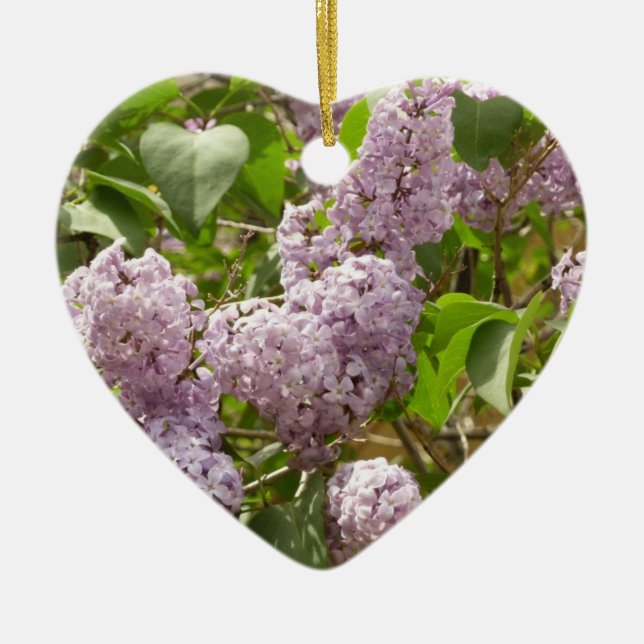 Lilac Bush Schöne Lila Frühlingsblumen Keramik Ornament (Vorne)