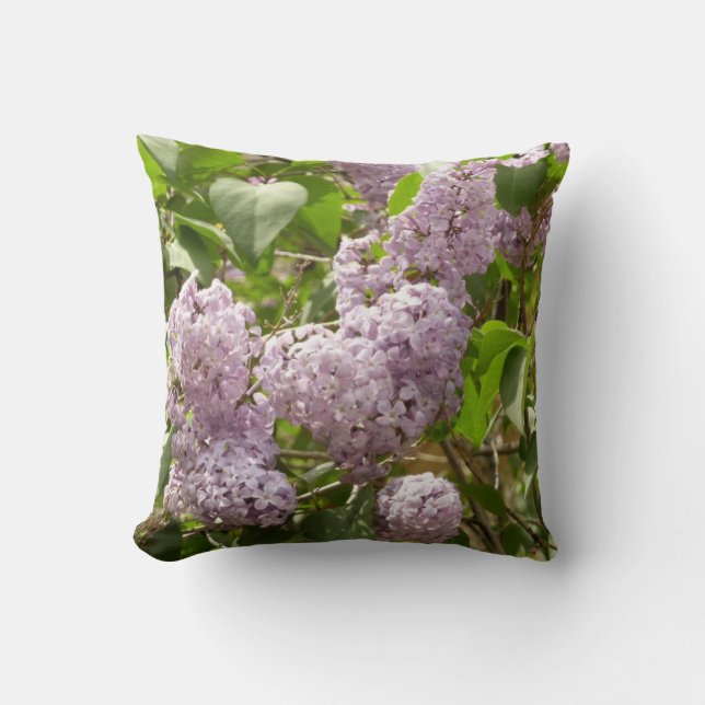 Lilac Bush Schöne Lila Frühlingsblumen Kissen (Vorderseite)