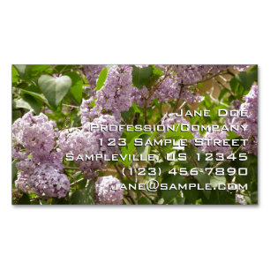 Lilac Bush Schöne Lila Frühlingsblumen Magnetische Visitenkarte