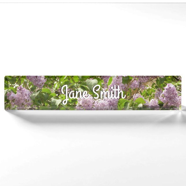 Lilac Bush Schöne Lila Frühlingsblumen Namensplakette (Vorderseite)