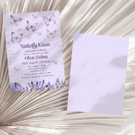 Lilac Butterfly Baby Girl Dusche Einladung
