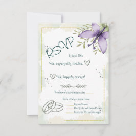 Lilac Butterfly Watercolor RSVP Karte
