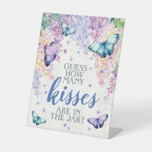 Lilac & Butterfly Wie viele Kisses Volkszeichen Sockelschild