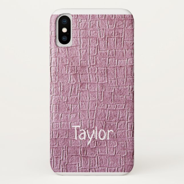 Lilac Carré Texture Imprimer iPhone X Coque (Dos)