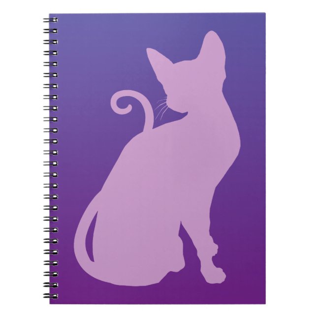 Lilac Cat auf Lila Notizblock (Vorderseite)