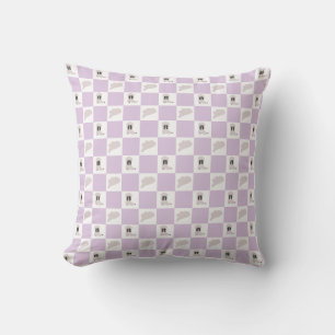 Lilac Checkered Cowgirl Rodeo Muster Kissen