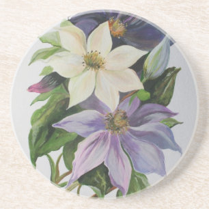 Lilac Clematis Vine Acrylmalerei Untersetzer