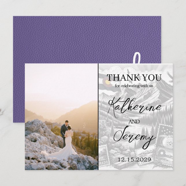 Lilac Colorado Passport Danke Karte (Vorne/Hinten)