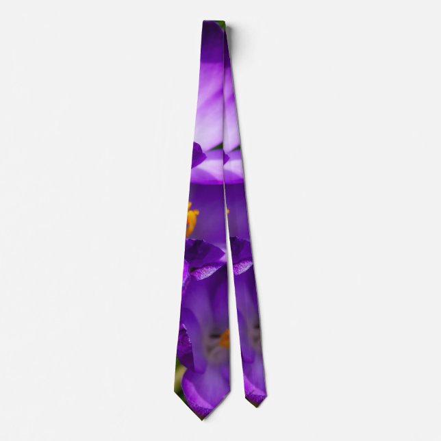 Lilac Crocuses Neck Tie Krawatte (Vorderseite)