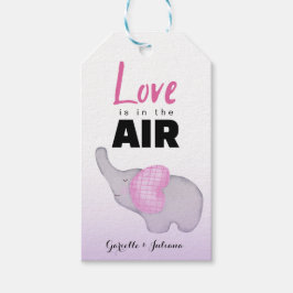 Lilac Cute Baby Elephant Valentine's Day Geschenkanhänger