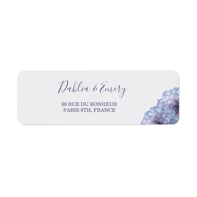 Lilac Dahlia Blume Wedding Address Label (Vorne)