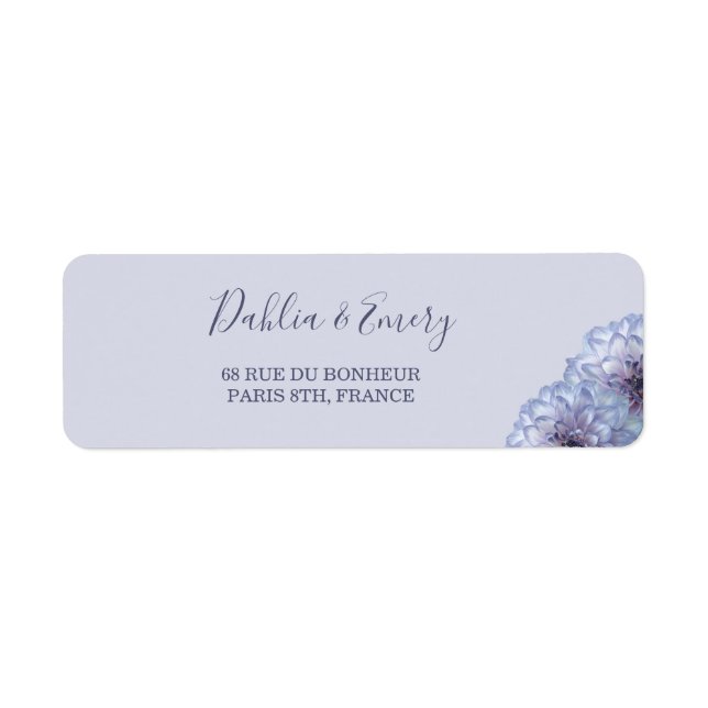 Lilac Dahlia Blume Wedding Address Label (Vorne)