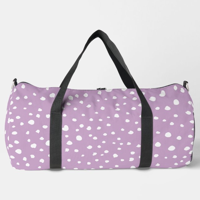 Lilac-Dalmatiner-Punkte, Dalmatiner-Punkte, gepunk Duffle Bag (Vorderseite)