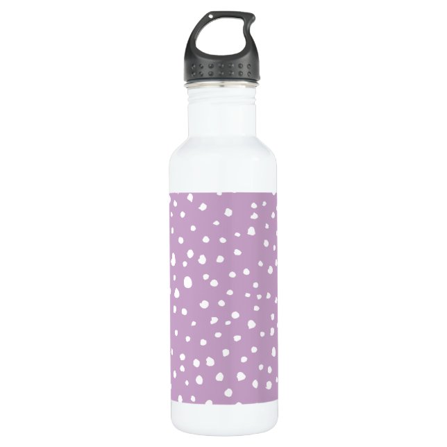 Lilac-Dalmatiner-Punkte, Dalmatiner-Punkte, gepunk Edelstahlflasche (Vorderseite)