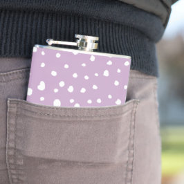 Lilac-Dalmatiner-Punkte, Dalmatiner-Punkte, gepunk Flachmann