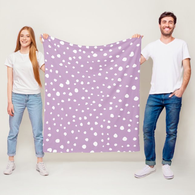 Lilac-Dalmatiner-Punkte, Dalmatiner-Punkte, gepunk Fleecedecke (Beispiel)