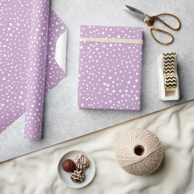 Lilac-Dalmatiner-Punkte, Dalmatiner-Punkte, gepunk Geschenkpapier (Kunsthandwerk)