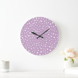 Lilac-Dalmatiner-Punkte, Dalmatiner-Punkte, gepunk Große Wanduhr