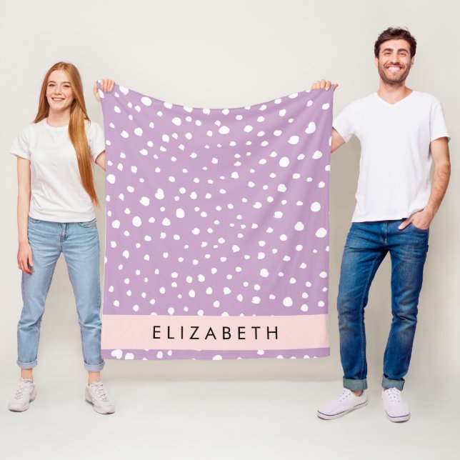Lilac Dalmatiner Spots, Dalmatiner Punkte, Ihr Nam Fleecedecke (Beispiel)