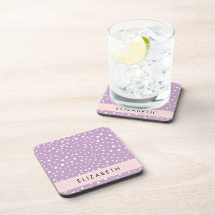 Lilac Dalmatiner Spots, Dalmatiner Punkte, Ihr Nam Getränkeuntersetzer