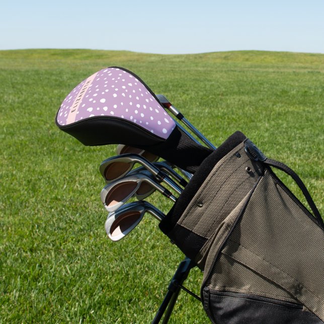 Lilac Dalmatiner Spots, Dalmatiner Punkte, Ihr Nam Golf Headcover (In SItu)