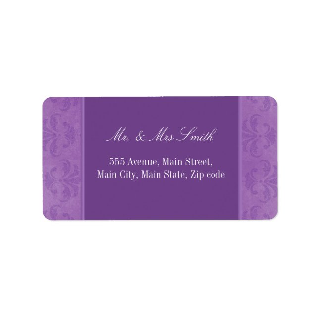 Lilac Damask Adressaufkleber (Vorne)