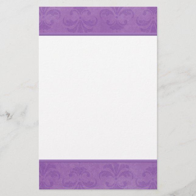 Lilac Damask Briefpapier (Vorderseite)