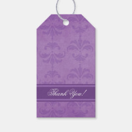 Lilac Damask Wedding Vielen Dank Geschenkanhänger