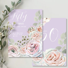 Lilac Delicate Aquarell Blume palepink Geburtstag Einladung