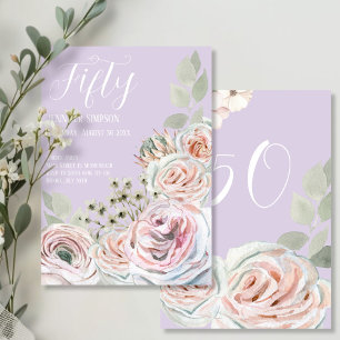 Lilac Delicate Aquarell Blume palepink Geburtstag Einladung